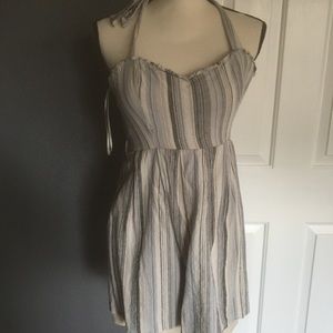 Forever 21 striped fit flare halter dress